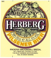 Etiket van Herberg Pilsener Bier.