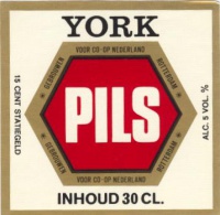 Etiket York Pils voor Co-Op Nederland.
