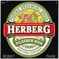 Etiket van Herberg Pilsener Bier.